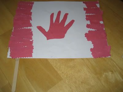 canada day party ideas. Hand Print Canada Day Flag