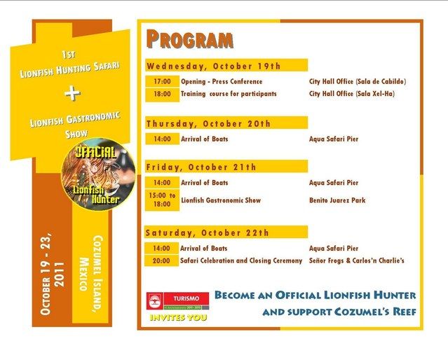 Lionfish Sarari Program of Events Lionfish Sarari Program of Events