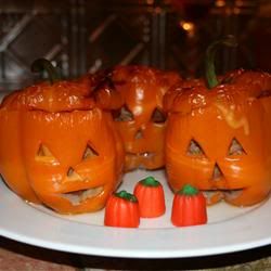 Stuffed Jack-O-Lantern Bell Peppers Halloween Recipe