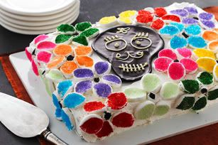 Flowery Cake of the Dead Halloween Recipe