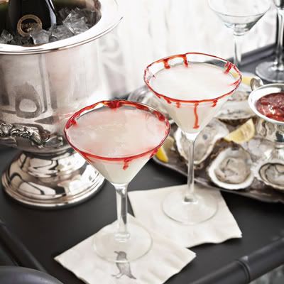 Bloody-Rimmed Martinis Halloween Recipe