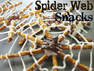 Spi­der Web Pret­zel Snacks Halloween Recipe