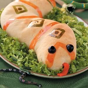 Sausage-Stuffed Slithery Snakes Halloween Recipe