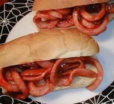 Worm Sandwiches Halloween Hot Dog Recipe