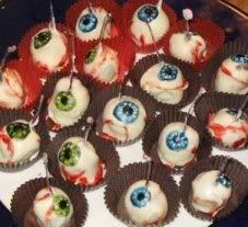 Cherry Filled Eyeballs Halloween Fruit Recipe