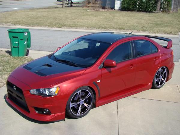 Evo X with Bmw M6 rims and lowered