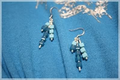aqua earrings with dress