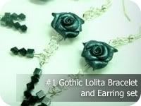 Gothic Lolita Bracelet and Earring set