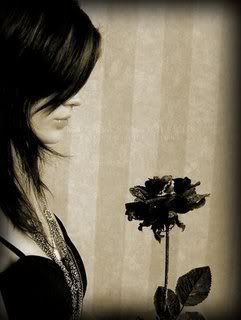 girl with black rose