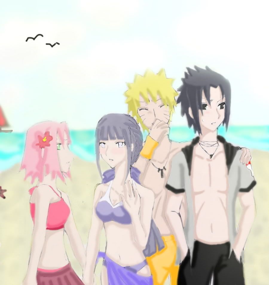 Naruto,Sasuke, Sakura & Hinata At The Beach Photo by Kiara_Haruno ...