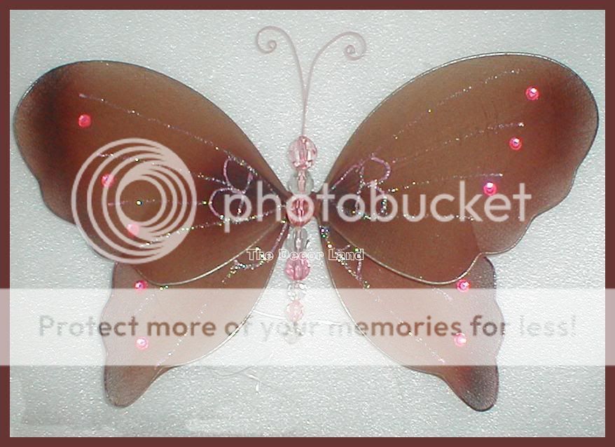 12" Brown Butterfly Hanging Nursery Wall Decoration Princess Girls Diva Room