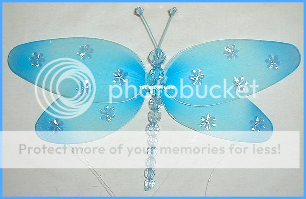 5" Blue Dragonfly Nursery Ceiling Wall Hanging Decorations for Girls Room