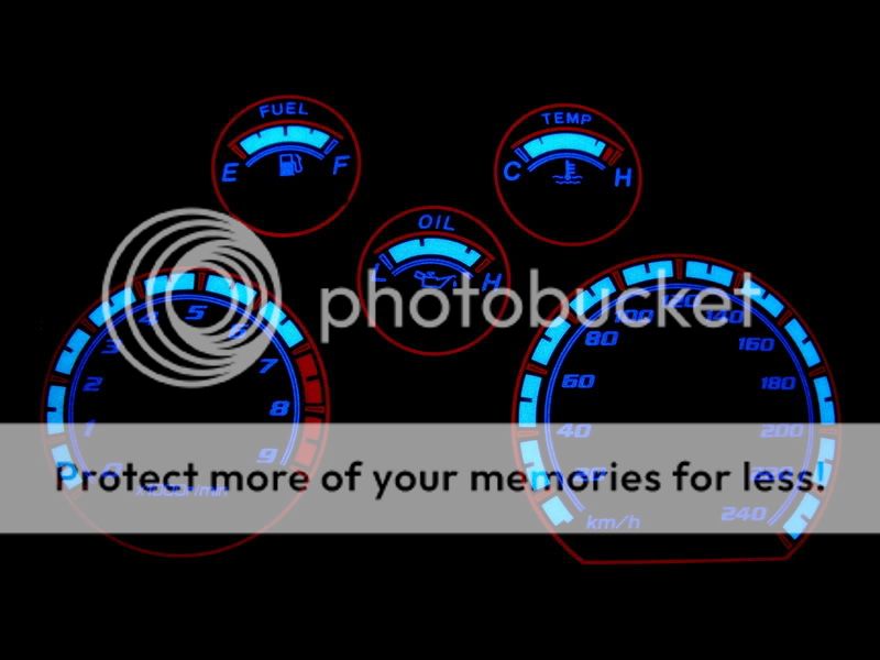 Mitsubishi Eclipse 1g Plasma Glow Gauges Dials 240 KMH