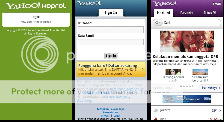Aplikasi Yahoo Koprol untuk Android