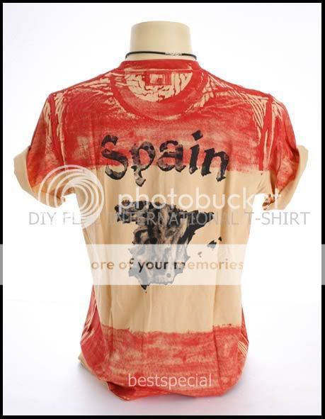 New Indie Rock Diy Dye Spain Flag Men T Shirt Sz S XL  